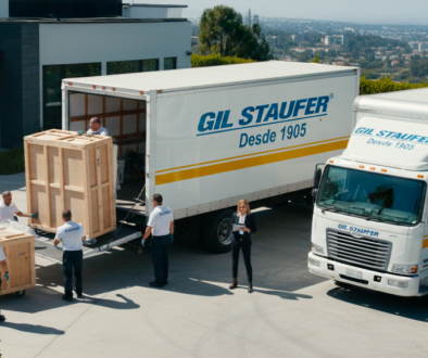 equipo de mudanzas gil stauffer haciendo un traslado de obras de arte