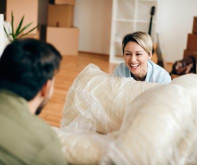 couple moving sheltered furniture moving in winter